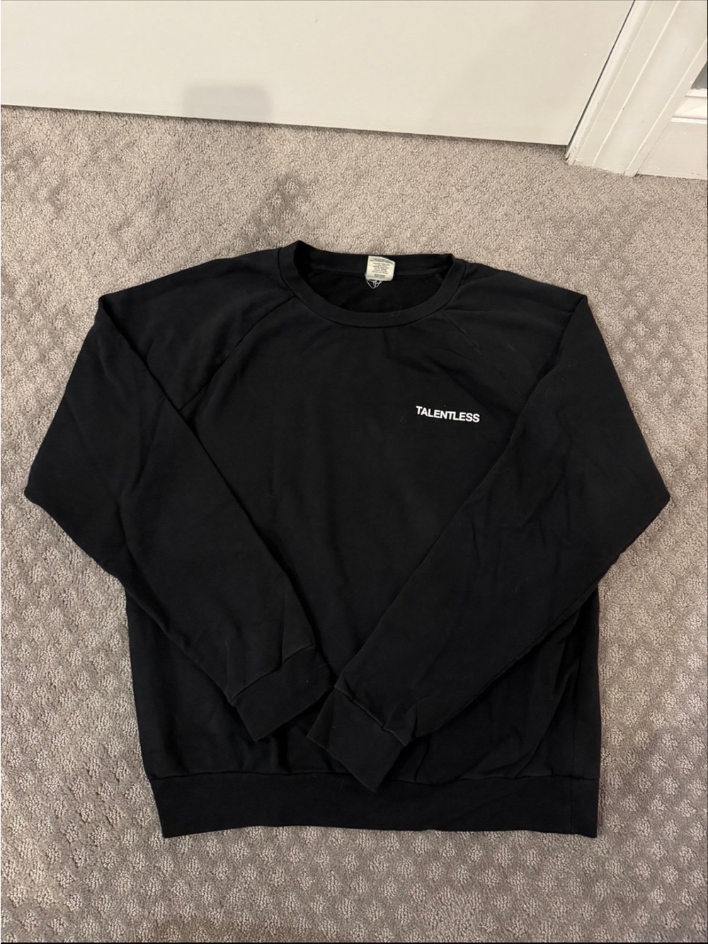 TALENTLESS Black Crewneck Sweater